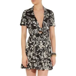 Floral Black and White Dress